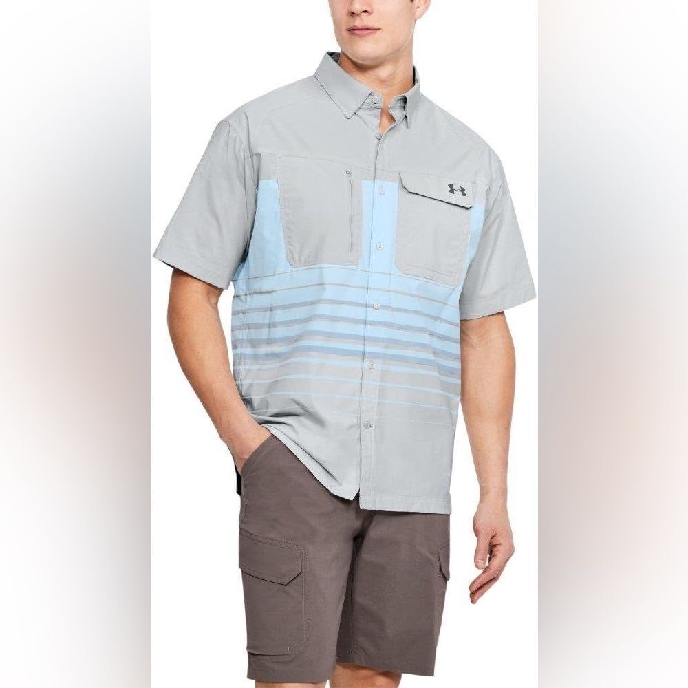 Under Armour Men's Xxl Fish Hunter Short Sleeve Shirt Heatgear